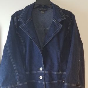 2 piece blue jean skirt outfit